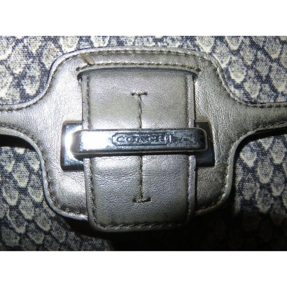 Coach 2013 Taylor Grey Snake Print Canvas & Leather trim Crossbody handbag - Picture 8 of 12